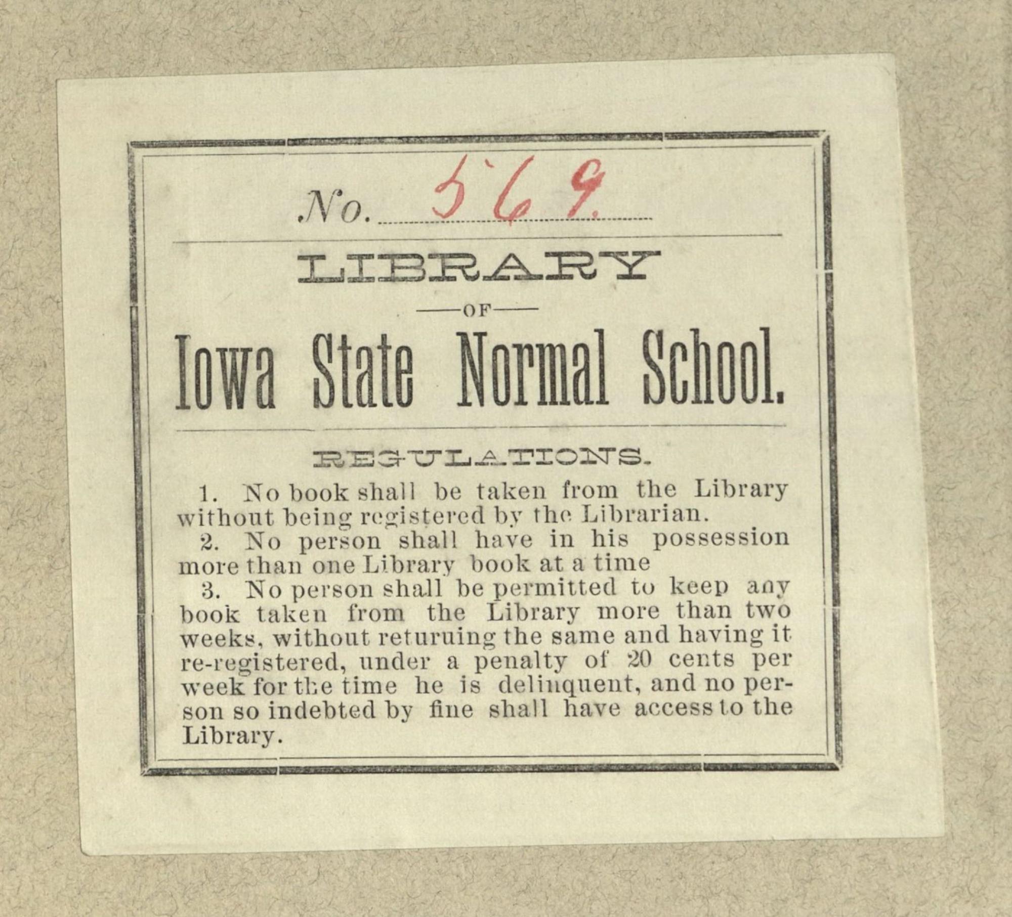 Normal School bookplate