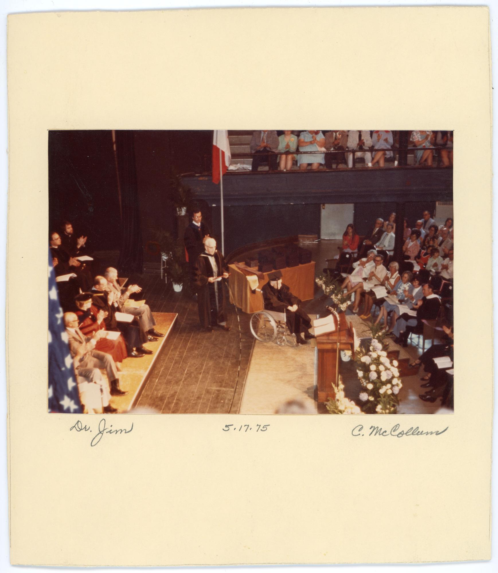 James Hearst receiving his honorary degree