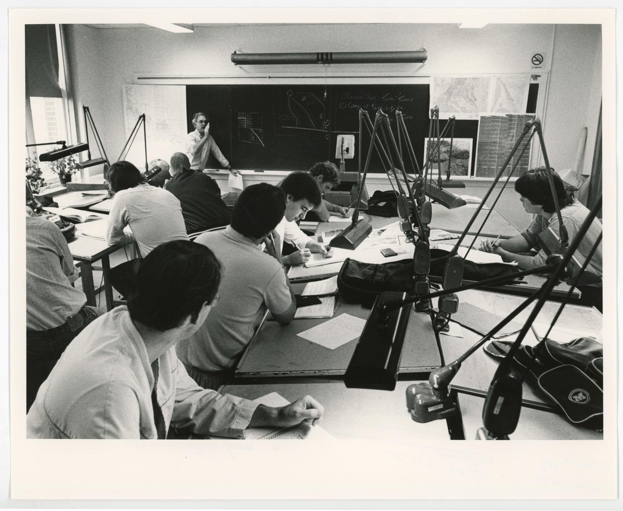 Students sitting in a geography class in Sabin Hall