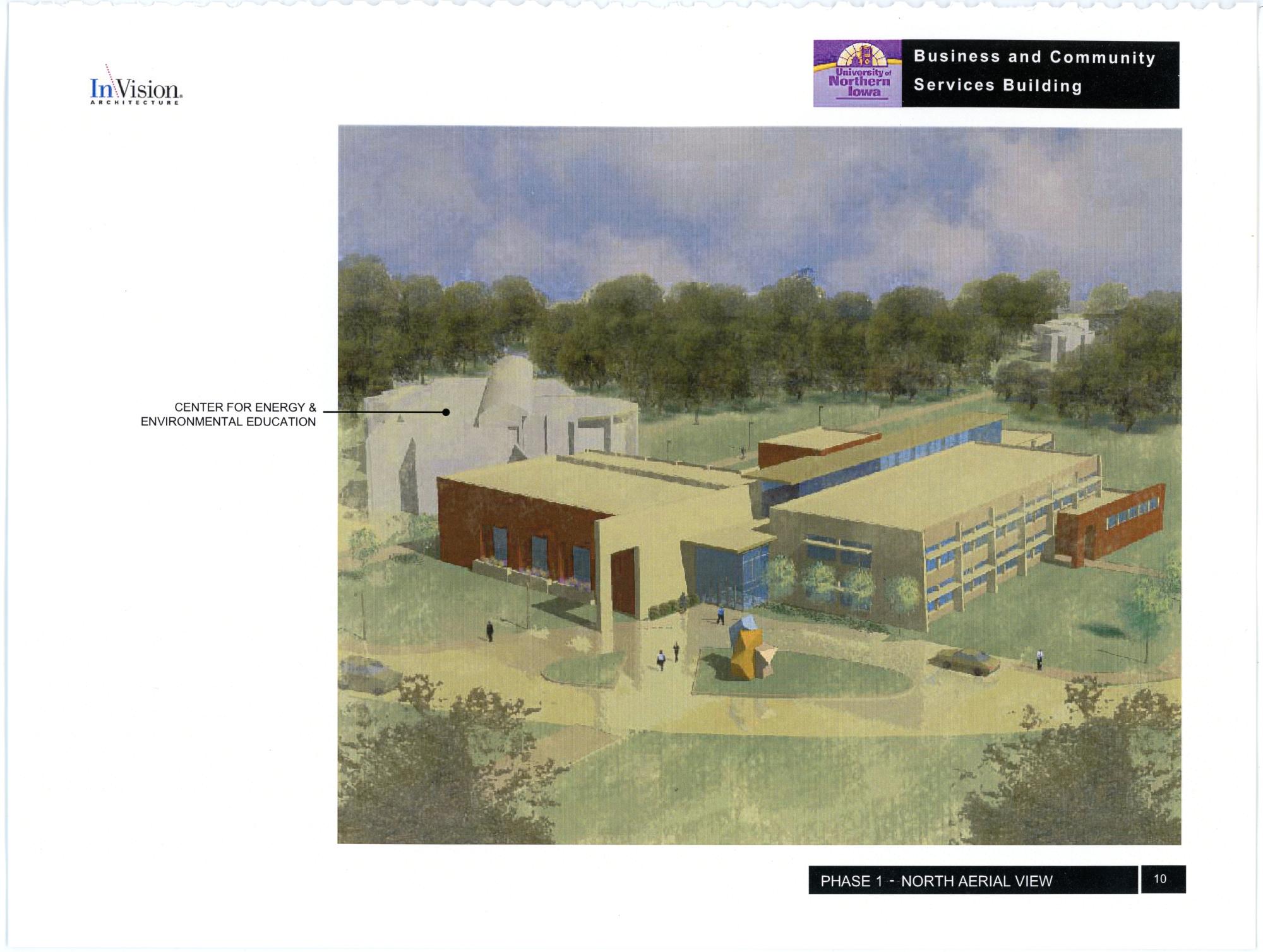 InVision Architecture rendering of the Business and Community Services Building