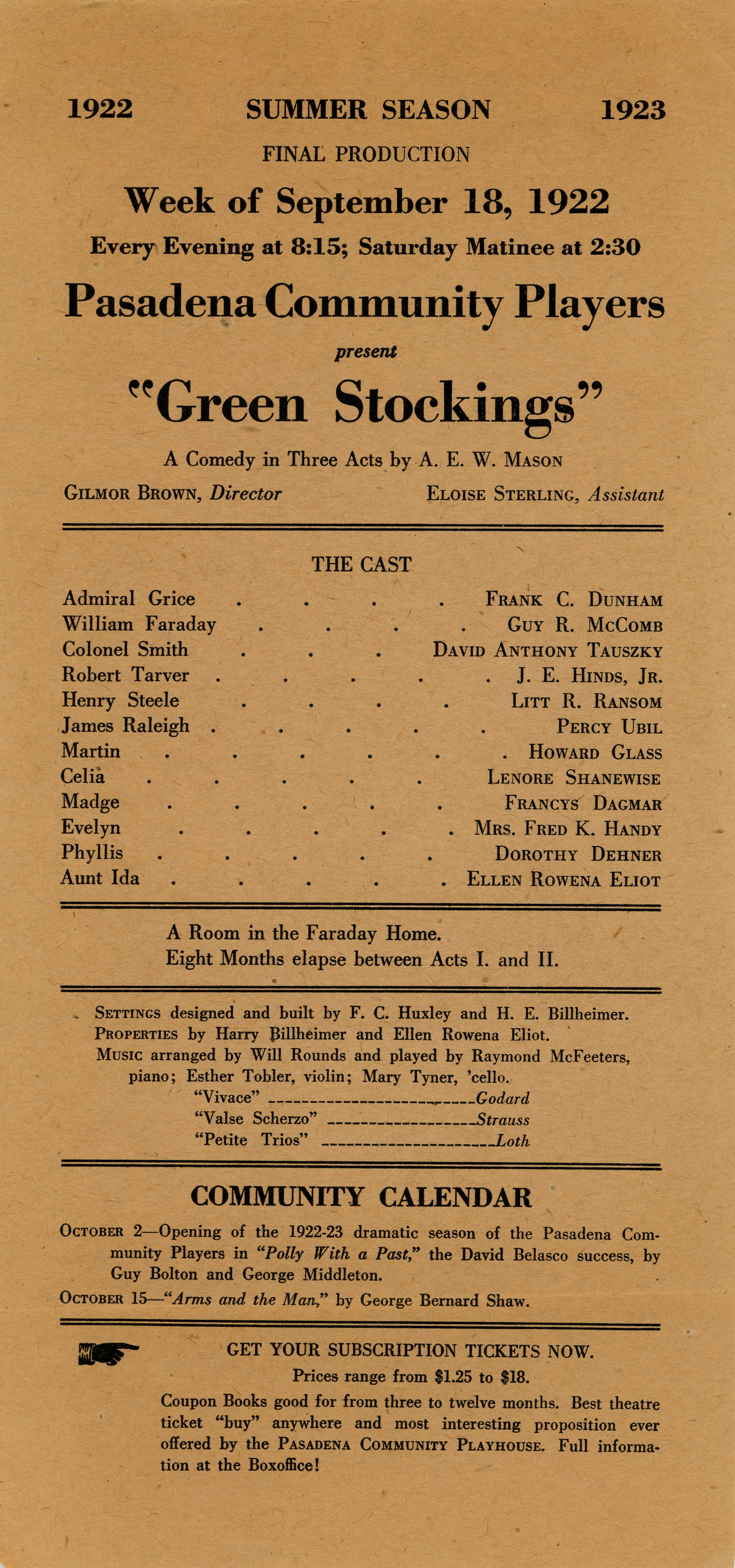 Green Stockings playbill