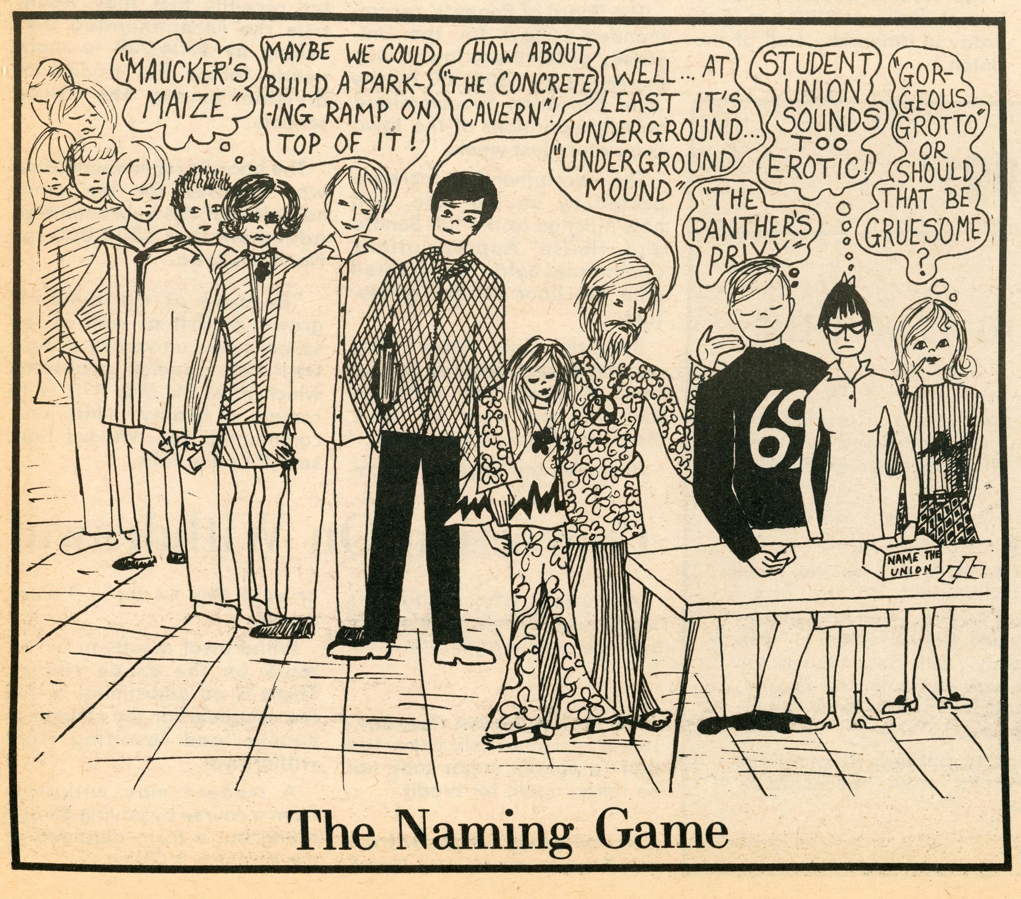 Cartoon from Northern Iowan about naming the Union
