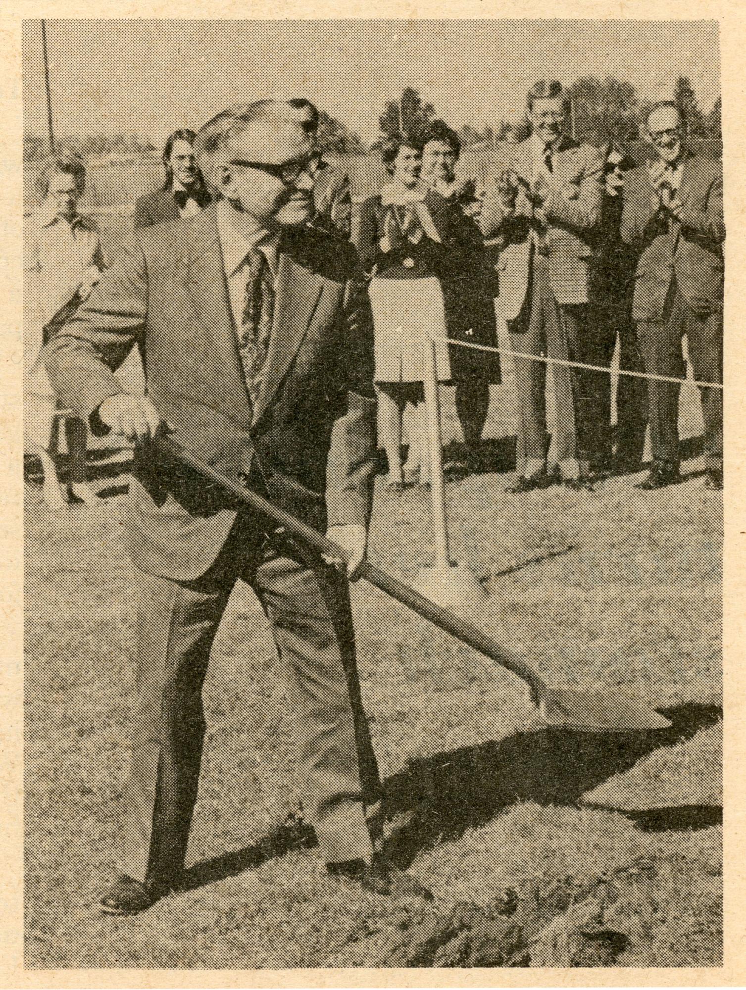 Professor Stanley Wood breaking found on the building