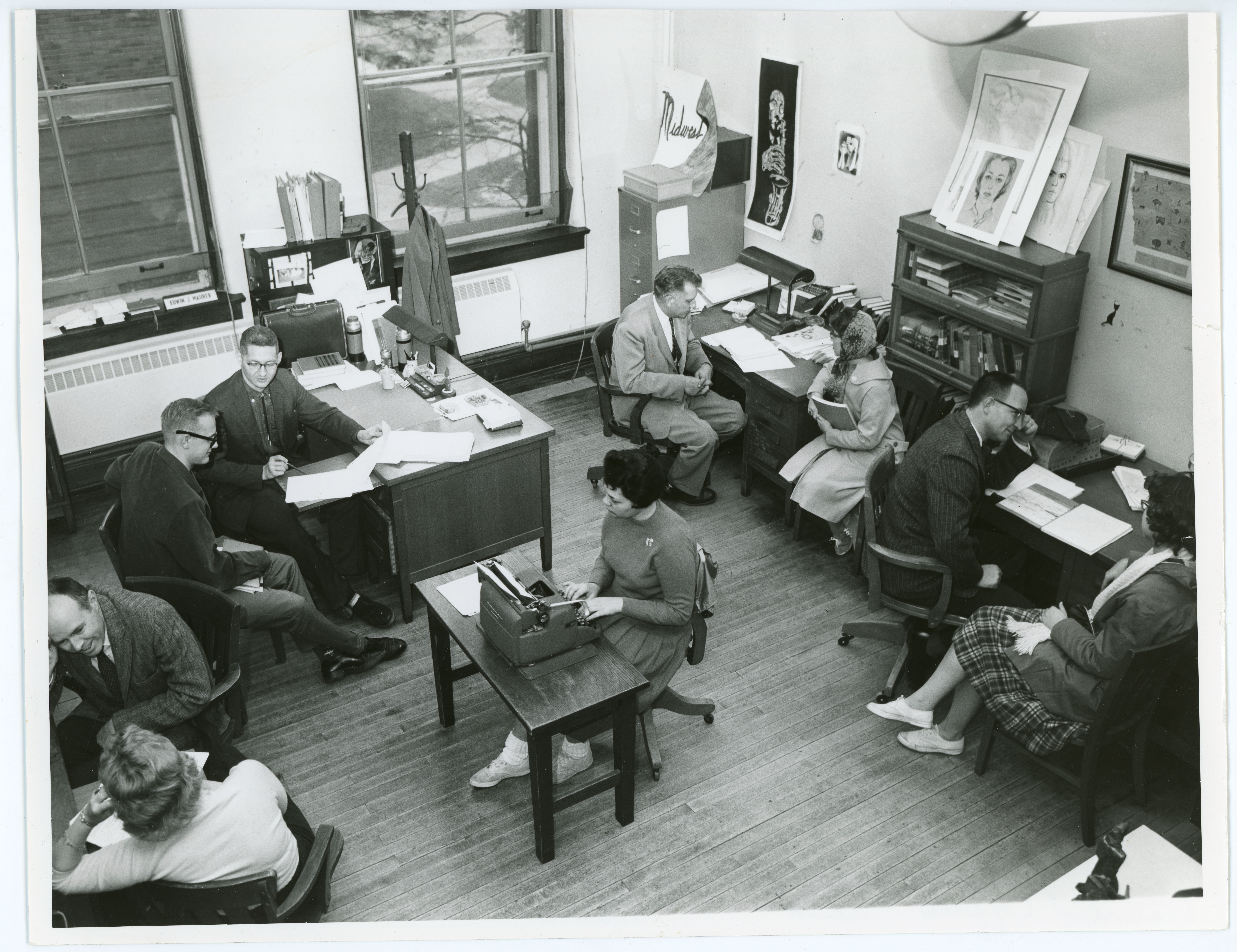 Lang Hall faculty offices, March 1961