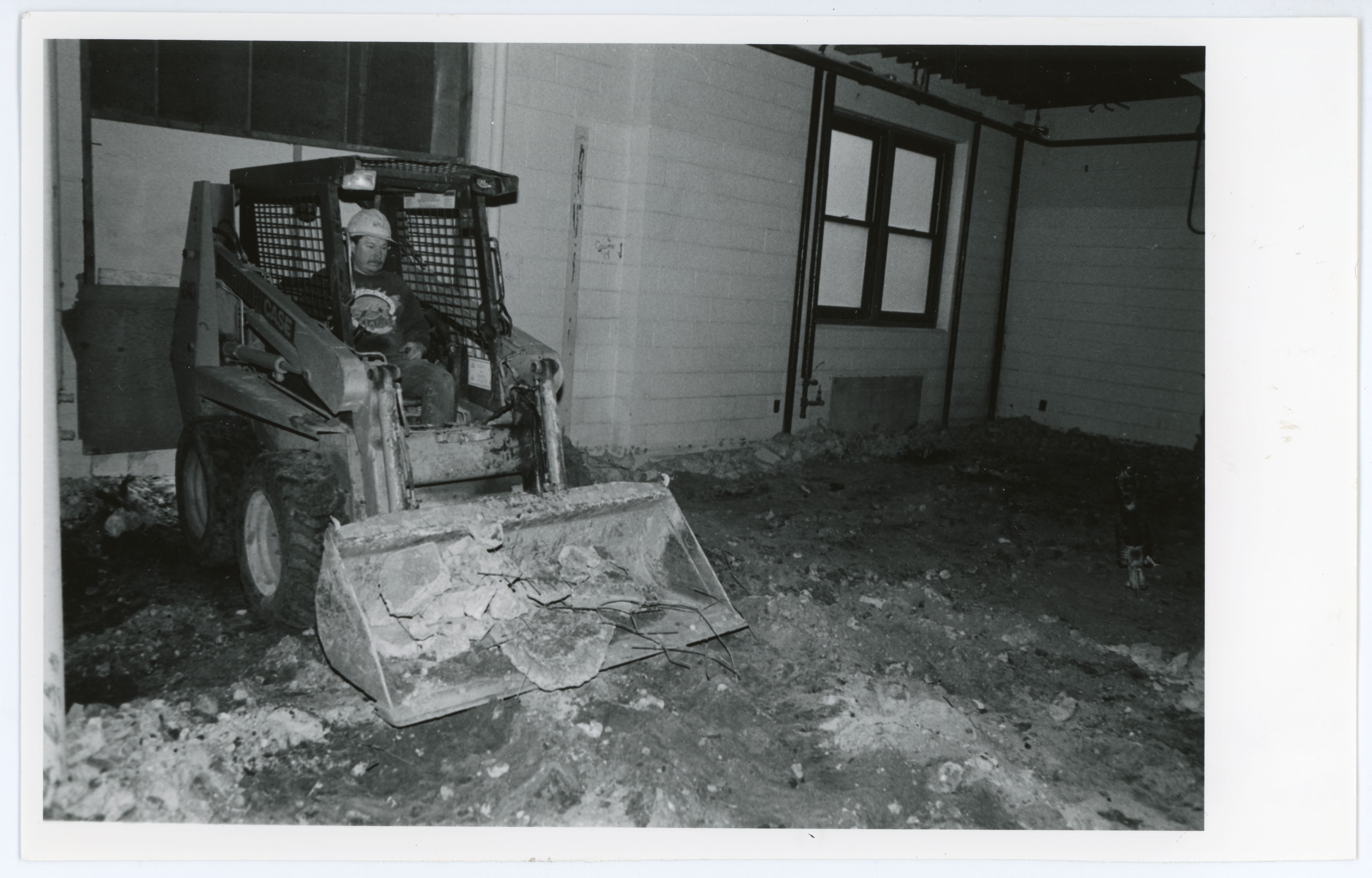 Interior of Lang Hall being cleaned up during renovations