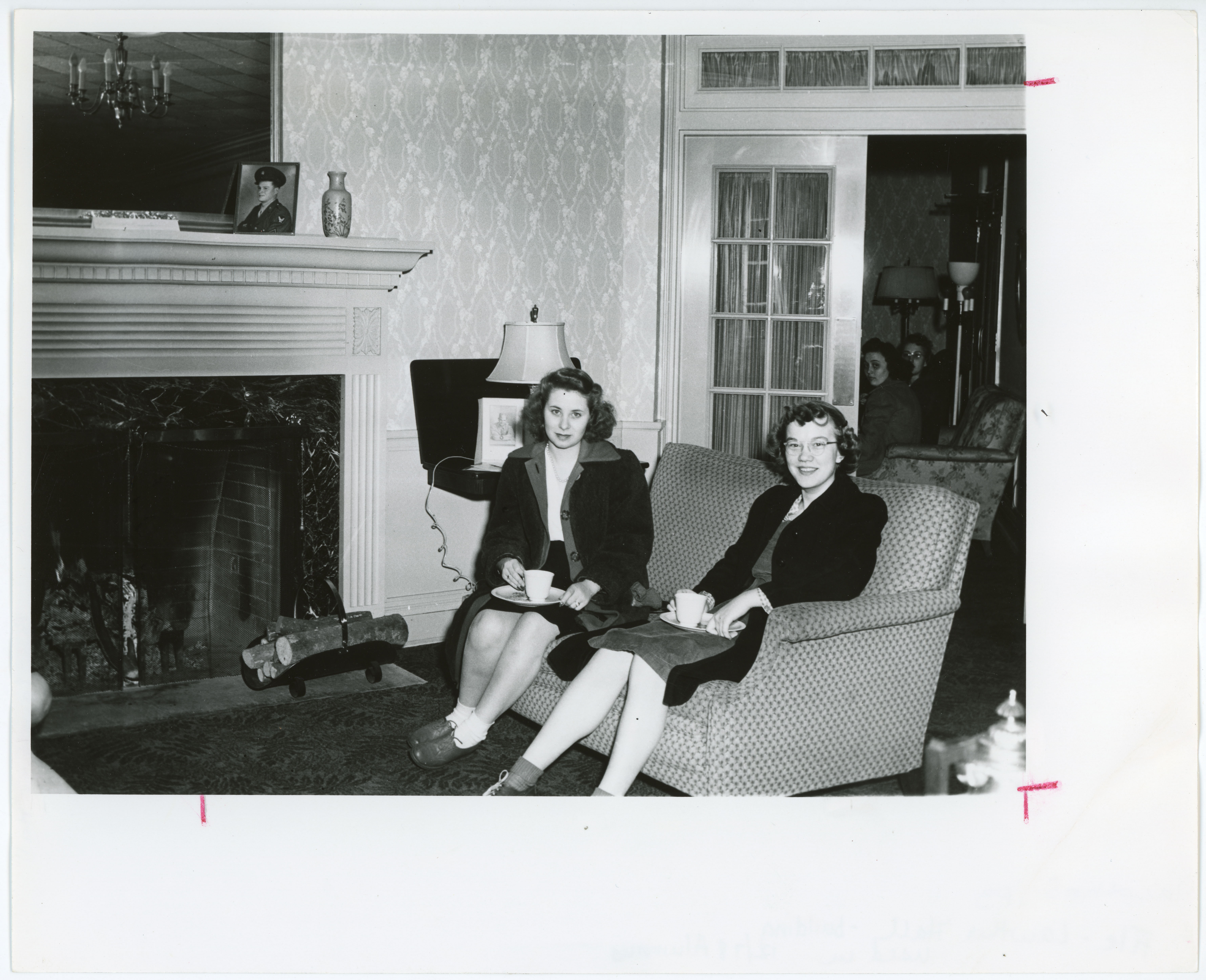 Two students in the Lawther Hall lounge