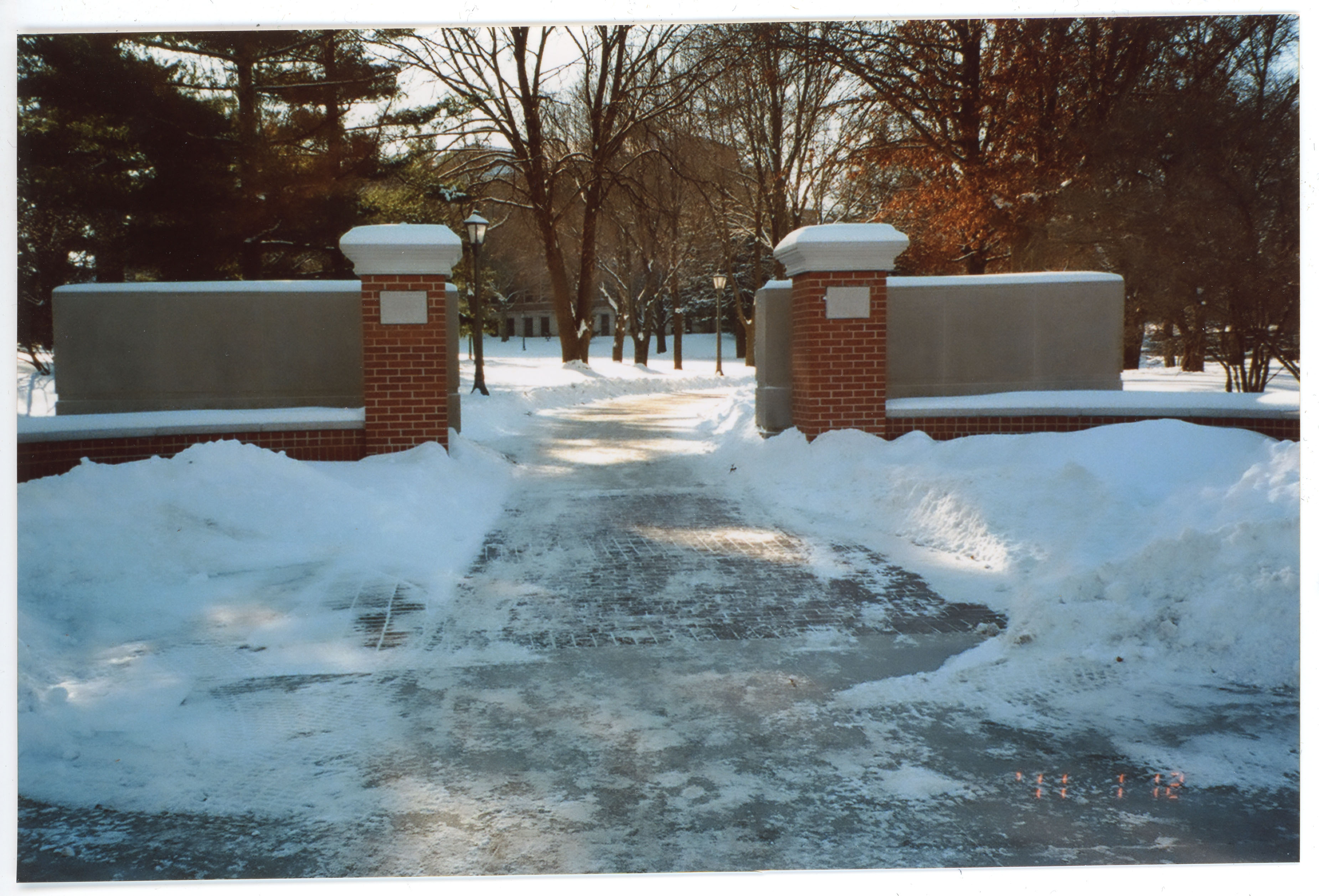 Reconstructed gateway at 23rd and College St