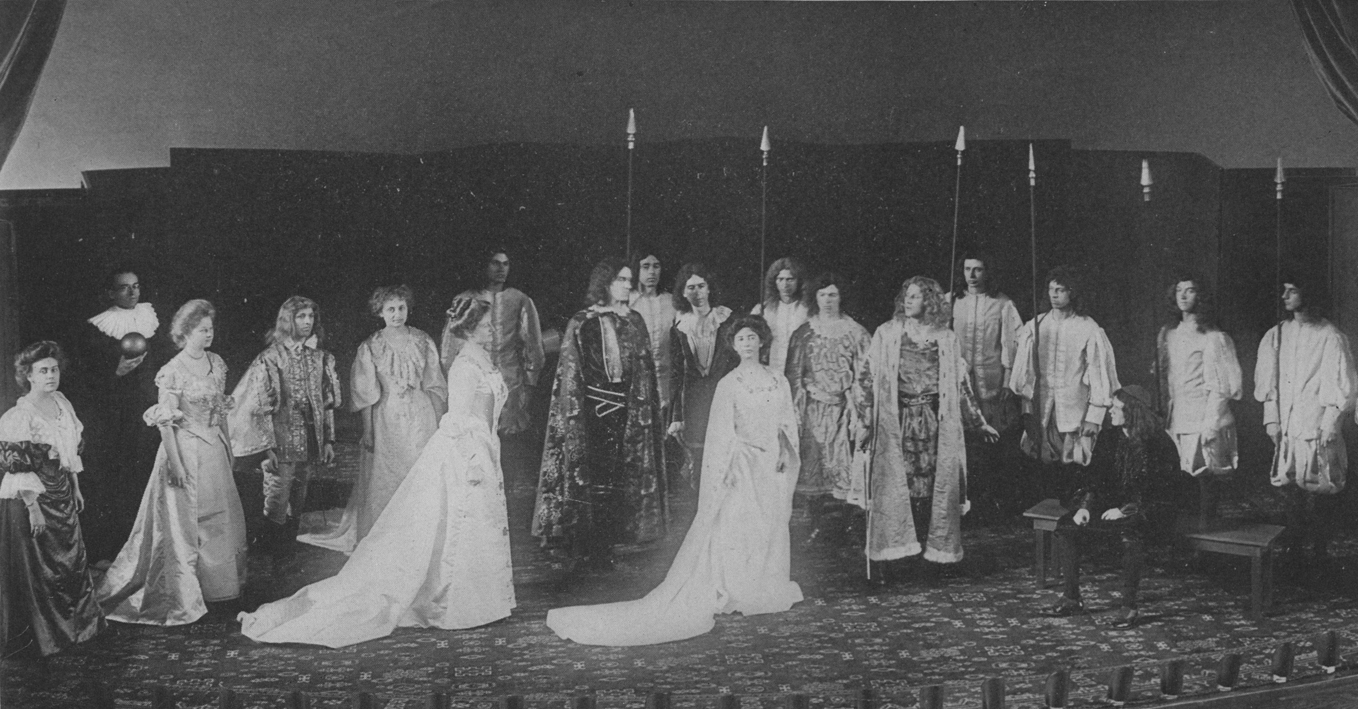 "If I Were King", class play, 1908; Lenore Shanewise, front and center.