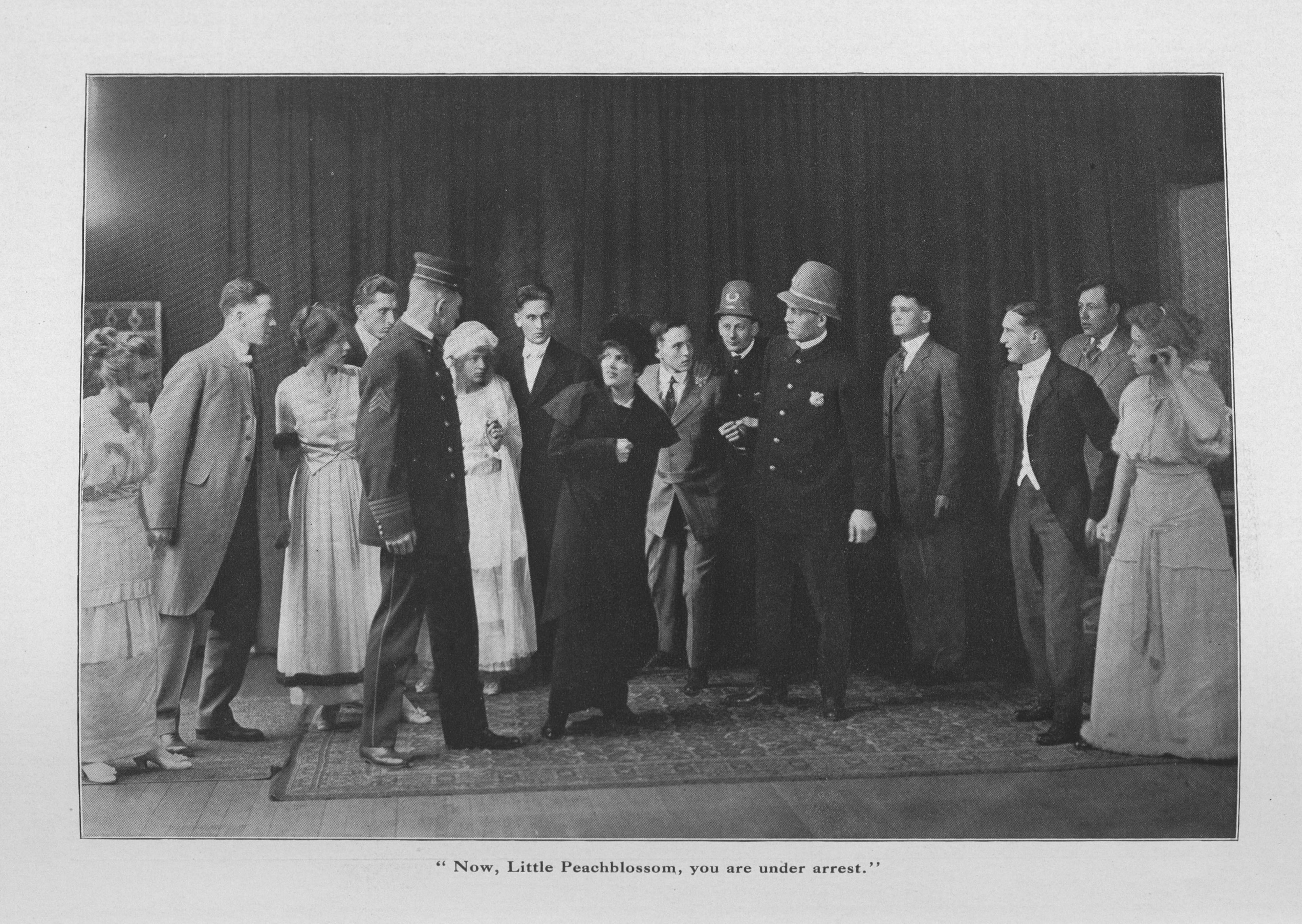 "Milestones", 1914; directed by Bertha Martin and Lenore Shanewise; Hazel Strayer, dark costume, front and center.