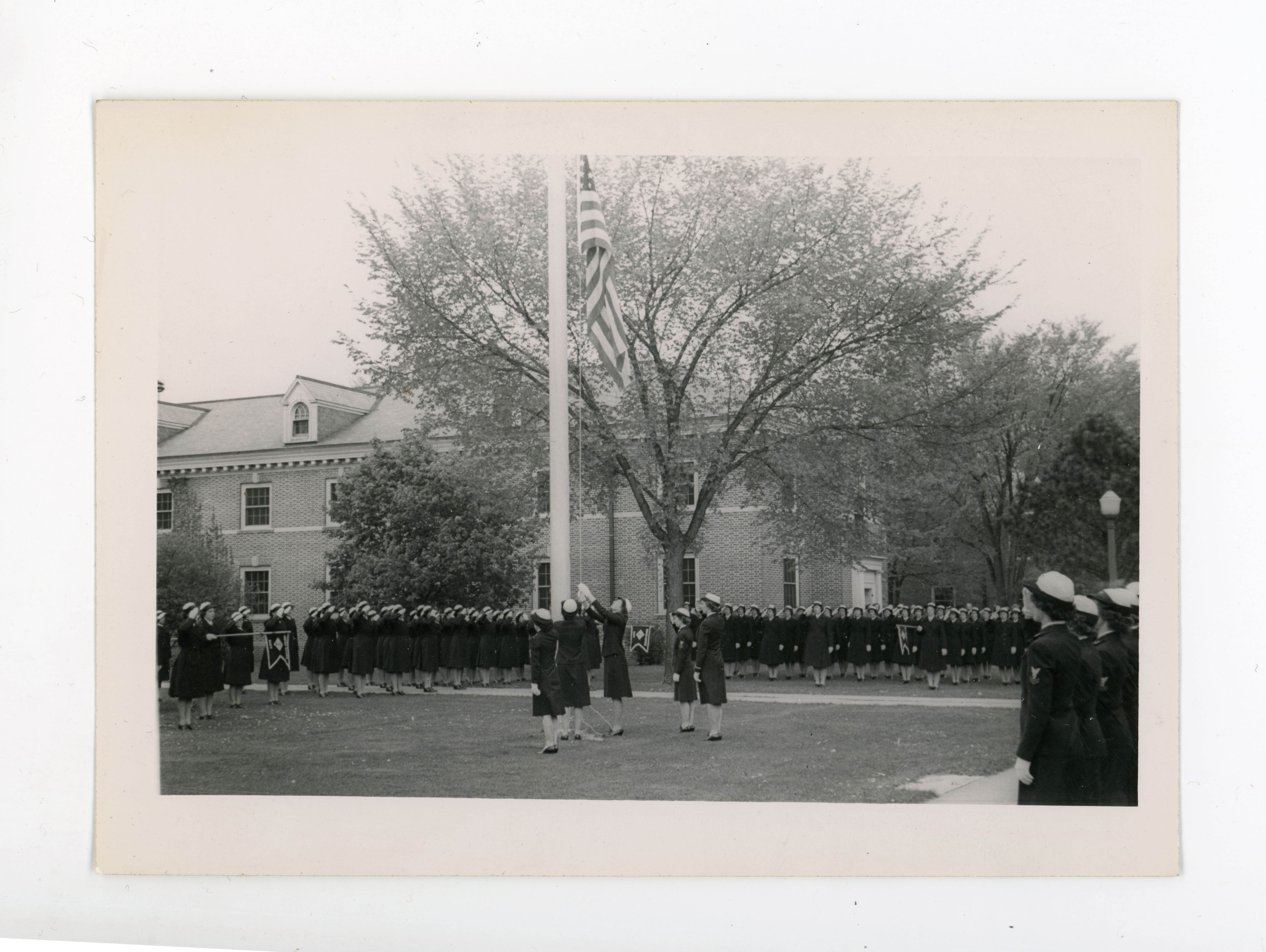 WAVES Color Guard Raising the American Flag
