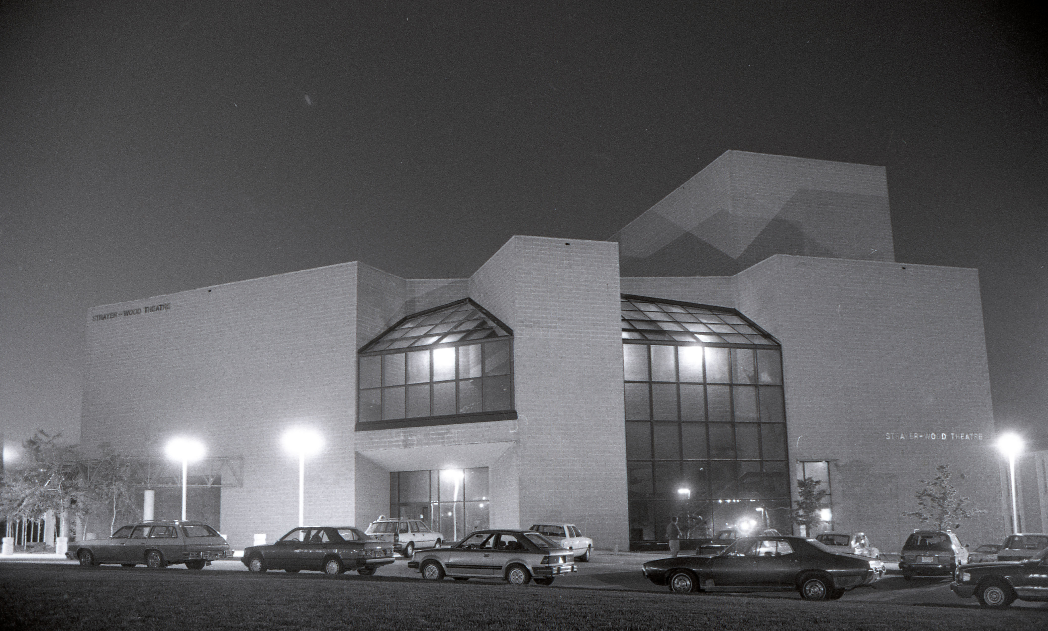 Strayer-Wood Theatre at night