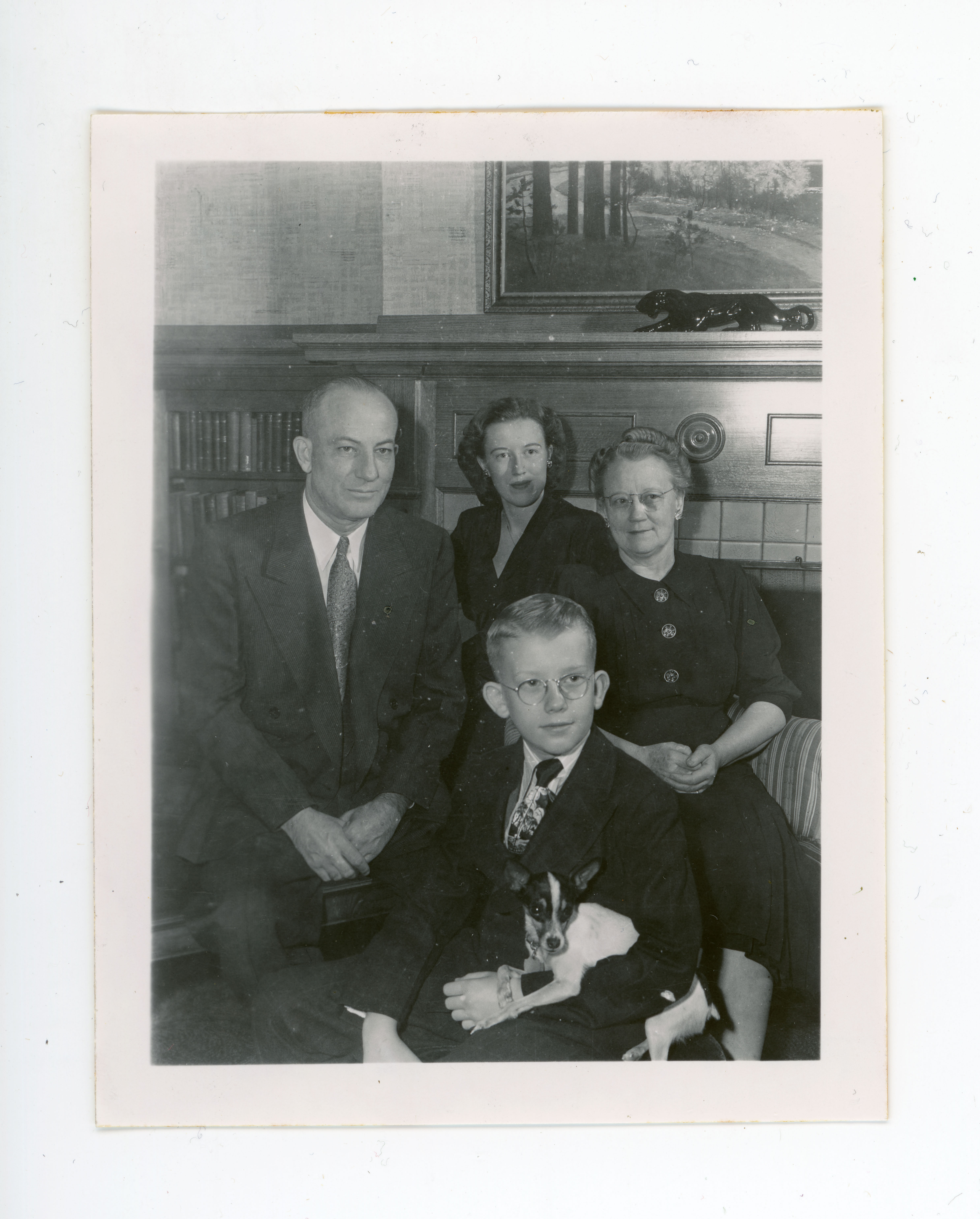 President Price with his family and their dog