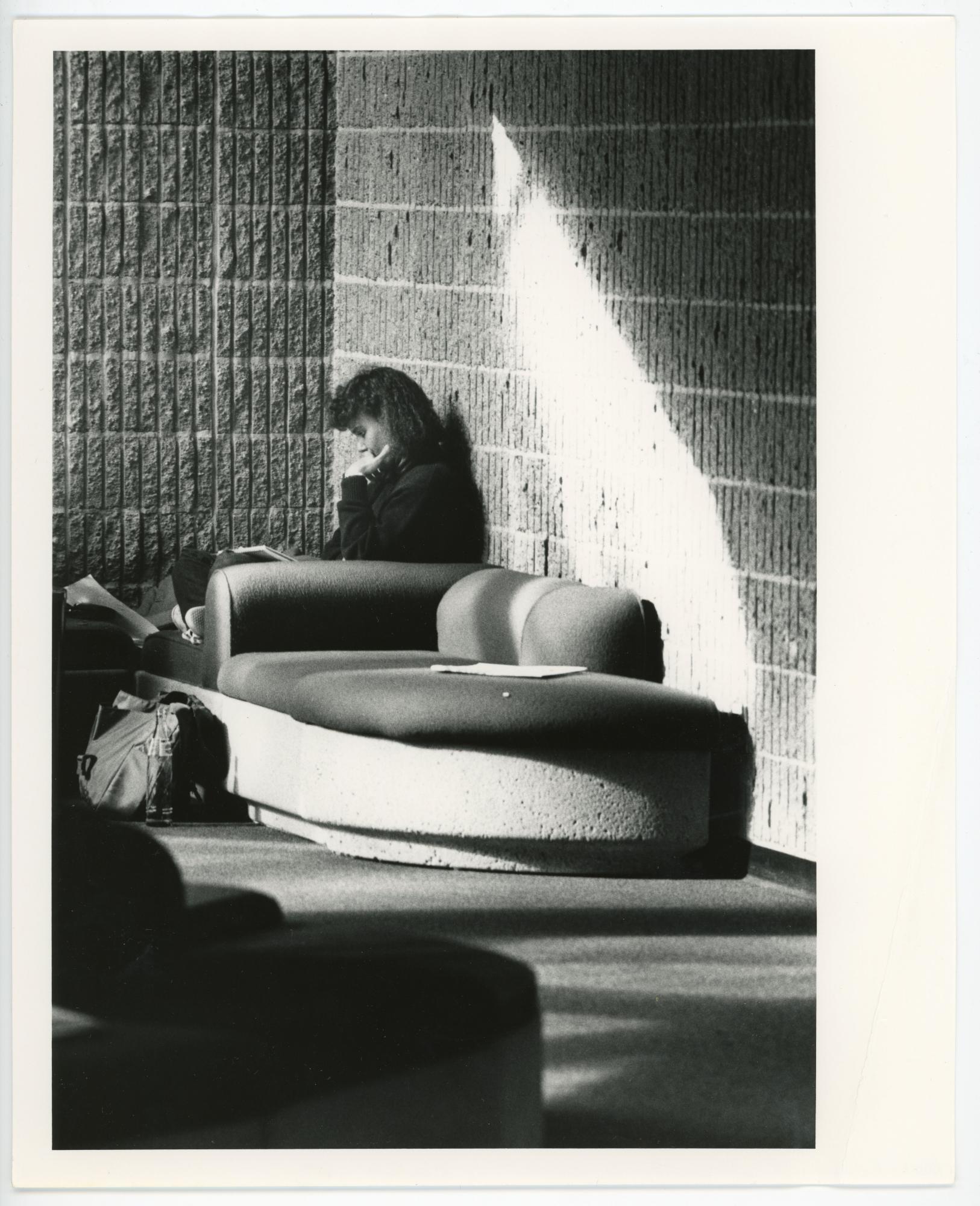 Woman studying in the Communication Arts Center