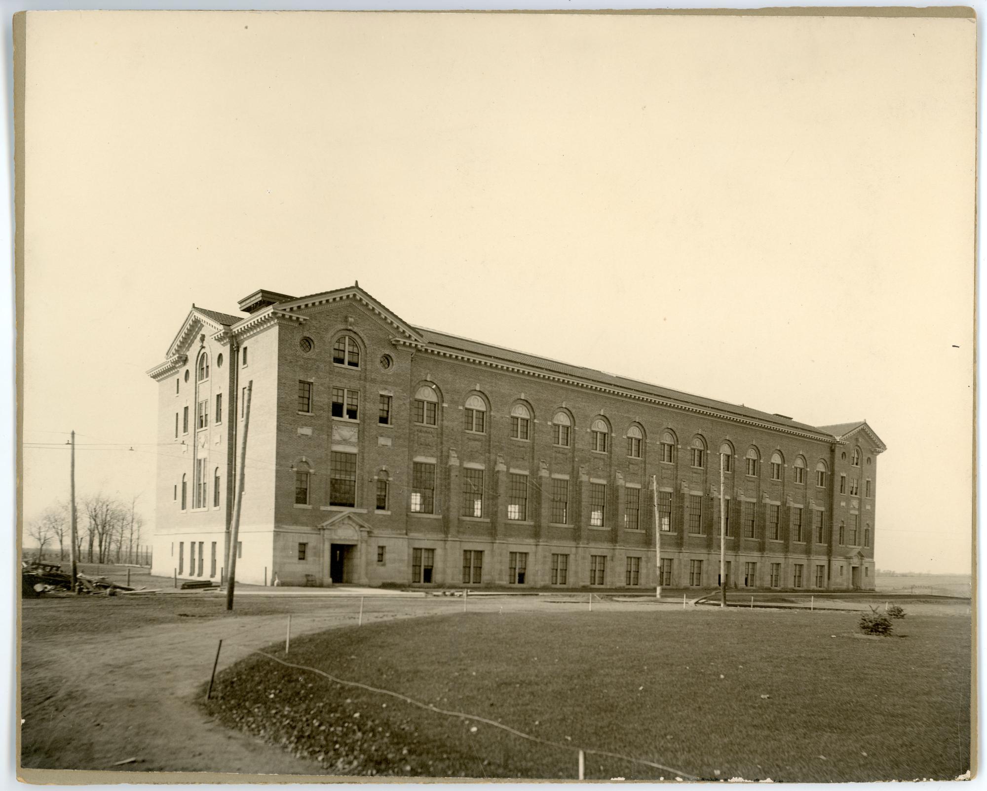 Gymnasium shortly after completion
