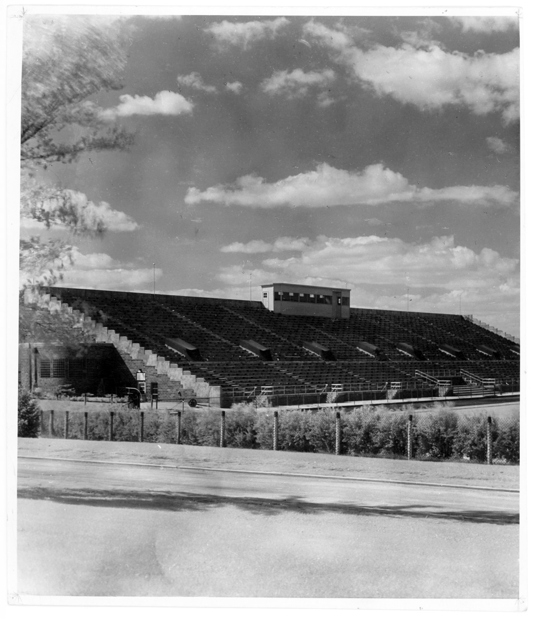 Empty stadium bleachers