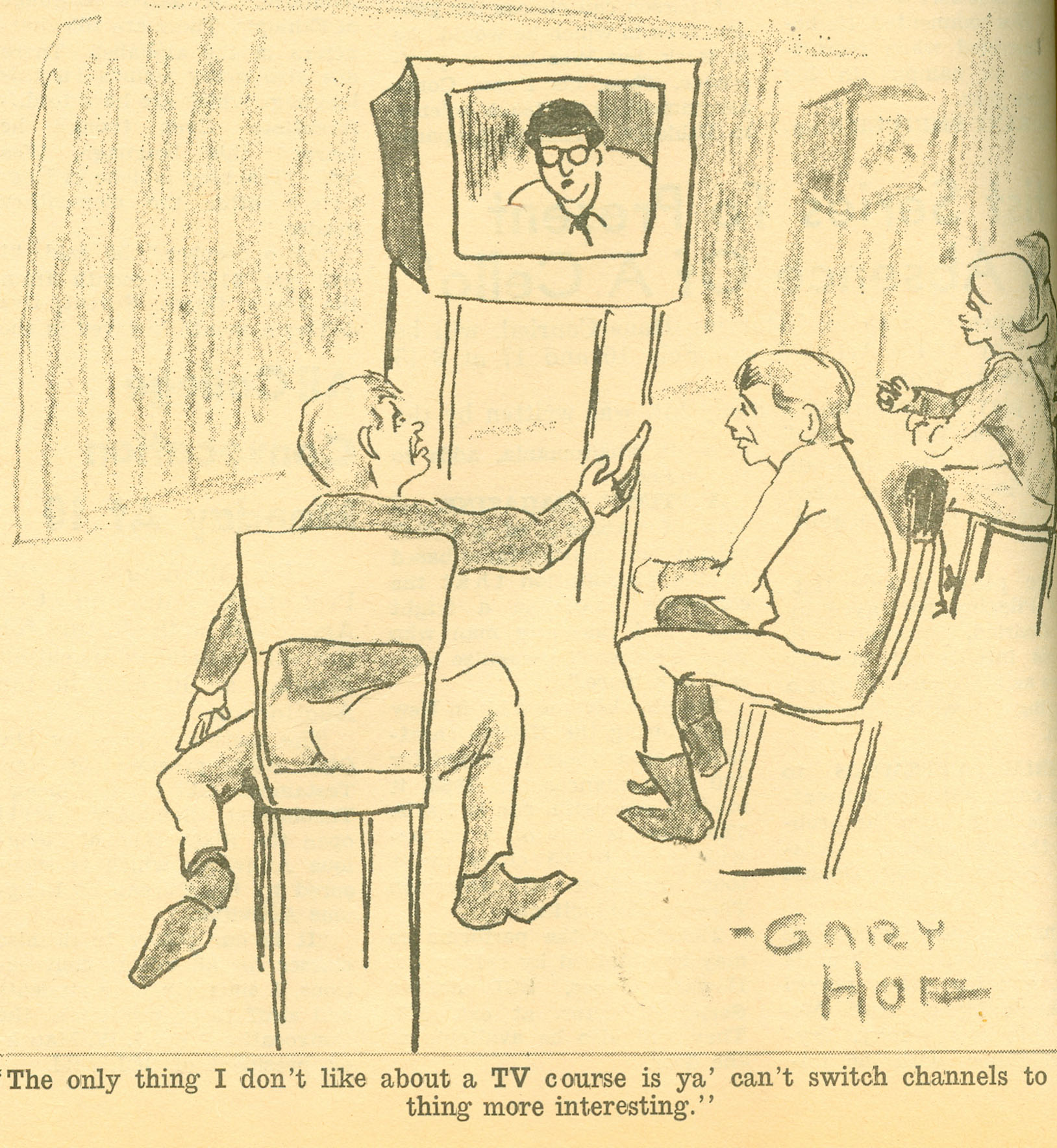 Gary Hoff cartoon on television, 1966