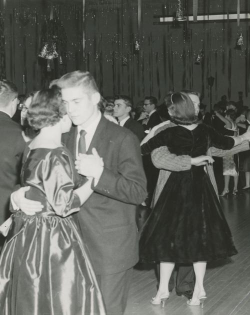 Students dancing at Christmas formal