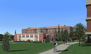 Computer model of East Gym exterior after proposed renovations, courtesy of UNI Facilities Planning Office