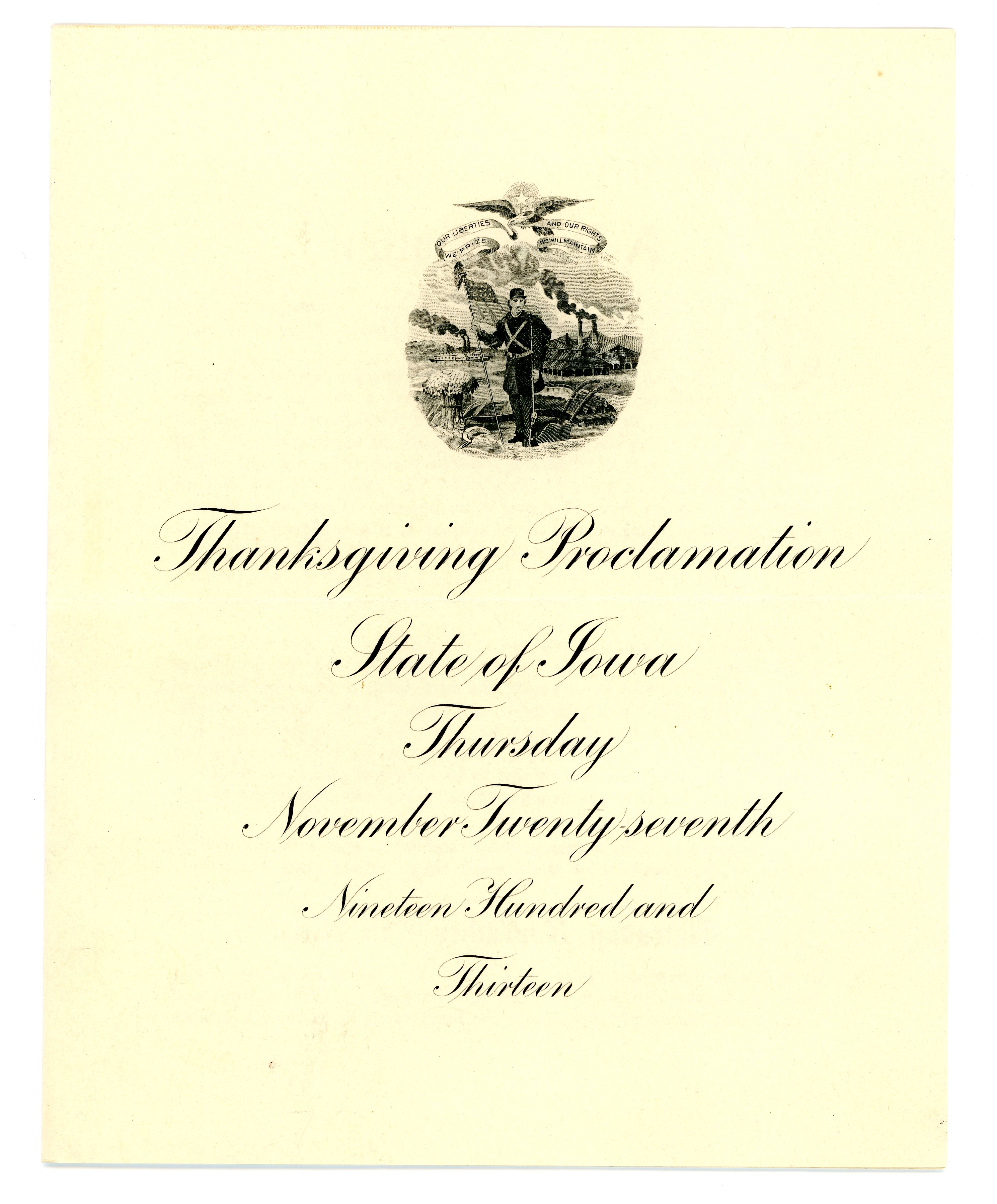 Thanksgiving Proclamation for 1913