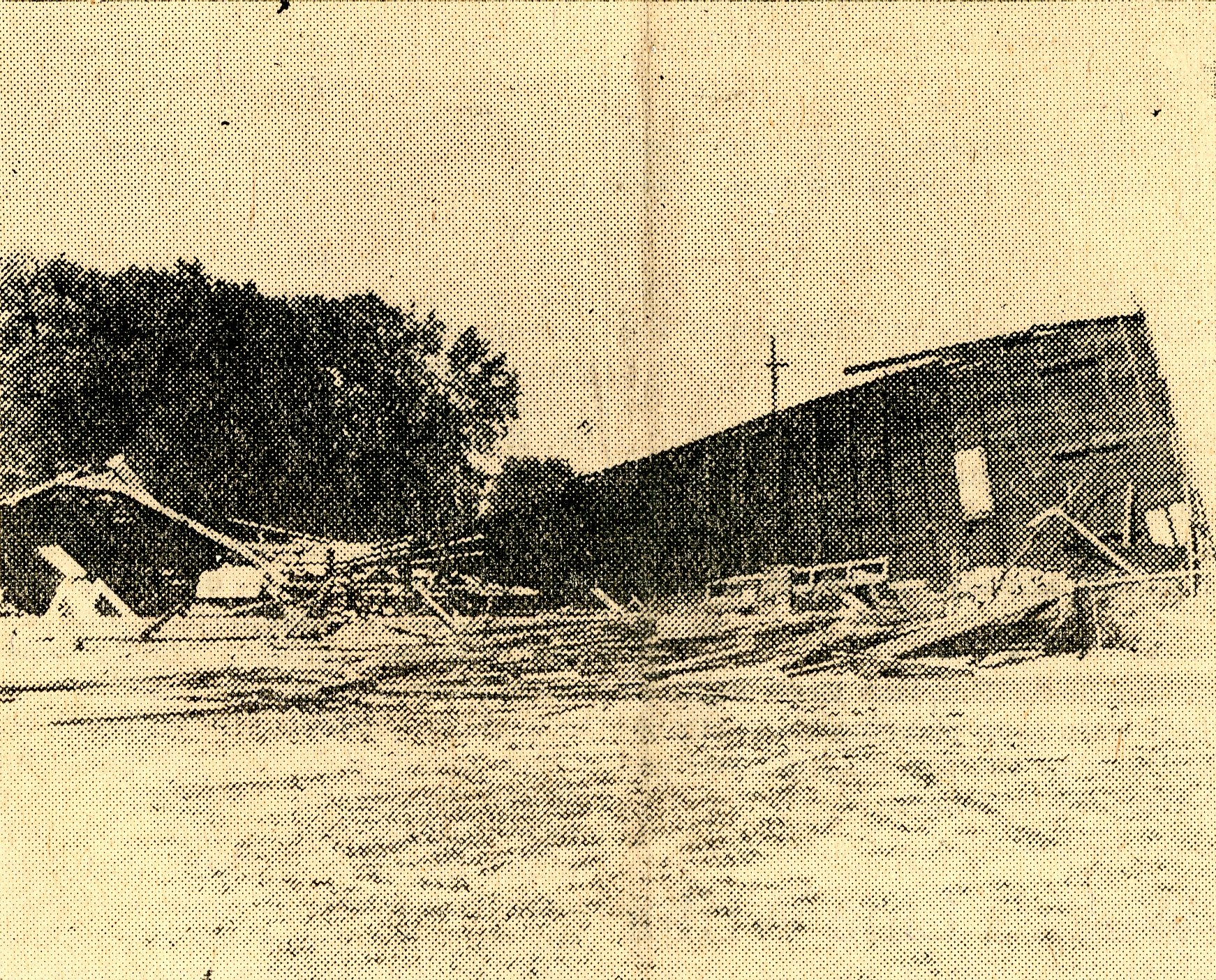 Football stadium damage following a possible tornado