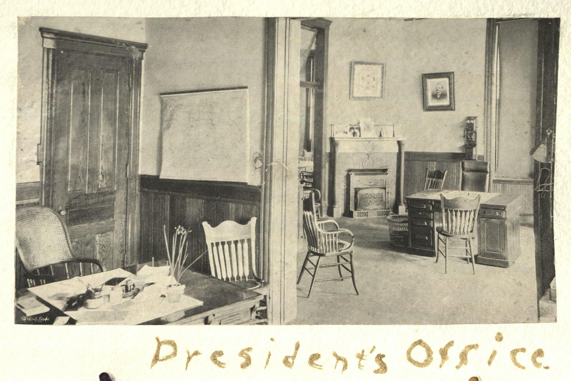 Photograph of President Seerley's office in the new building