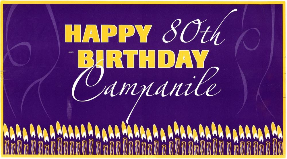 Invitation to the 80th anniversary celebration of the Campanile