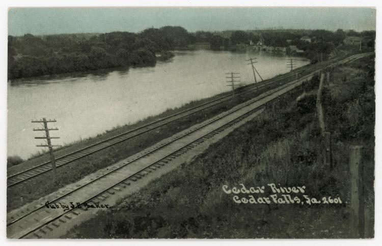 Cedar River and railroad tracks
