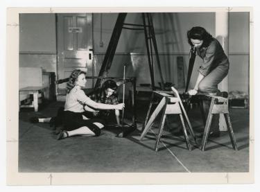 Three Women Working on a Set Piece