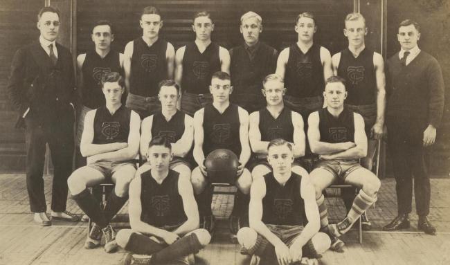 Basketball team, about 1919