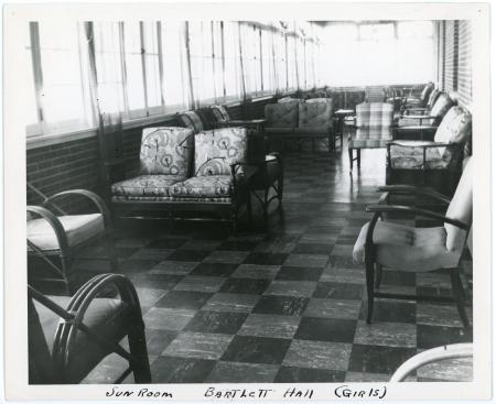 Photograph of Bartlett Hall Sunroom, 1933-1946.