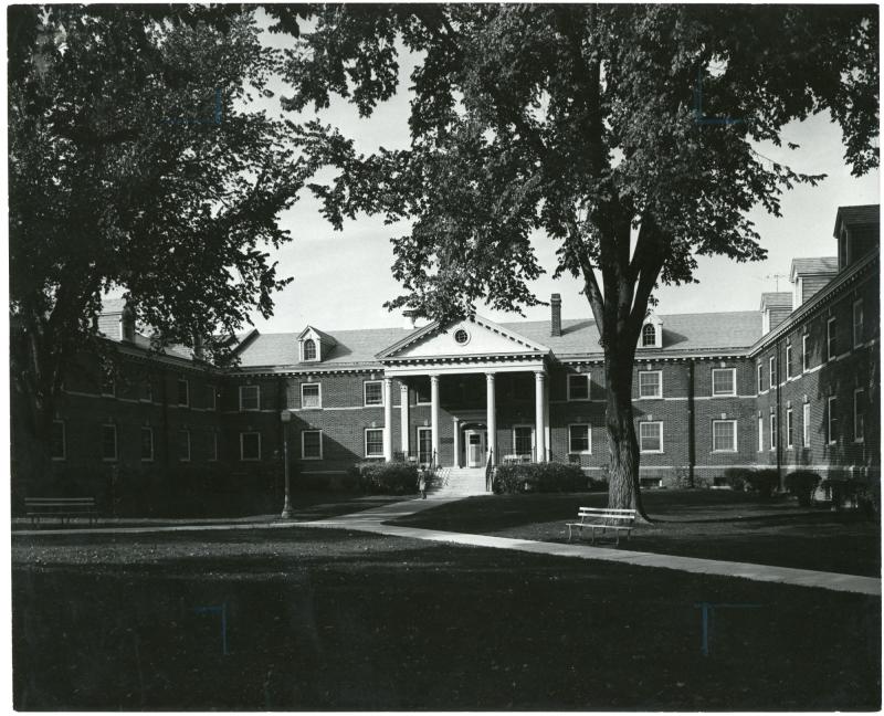 Exterior photo of Bartlett Hall, 1964
