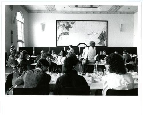 Photograph of several people at University Club Luncheon in the Commons