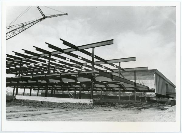 Photograph of Administration Building addition under construction