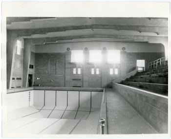 Photo of pool adjacent to the Women's Gymnasium before being filled with water