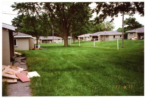 College Courts unit exteriors after being prepped for demolition 