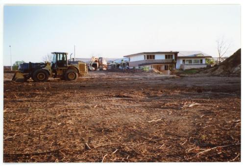 Photo of land being cleared for the Panther Village parking lots