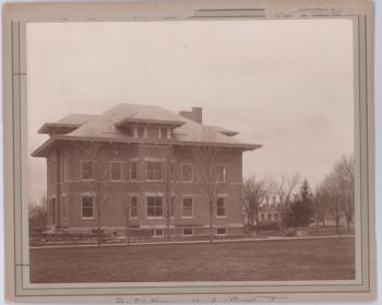 Exterior of the President's House near the end of construction