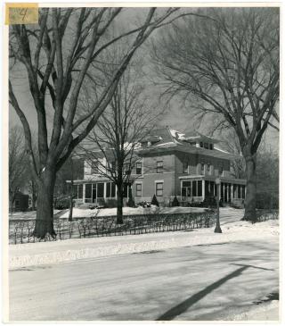 Exterior photo of the President's House during the Winter