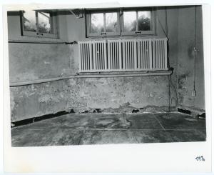 A basement wall in the President's House before renovations