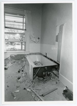 Bathroom in the President's House during renovations