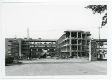 Exterior photo of Regents Hall under construction