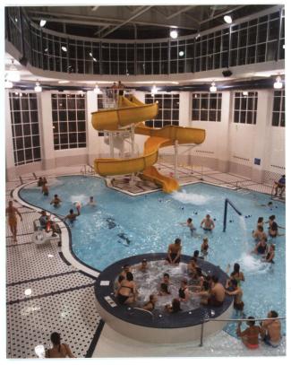 Several people using the WRC recreation pool