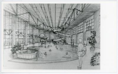 Architectural sketch of the proposed recreation pool