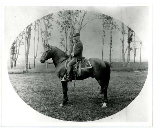 Photograph of Major William Dinwiddie on a horse