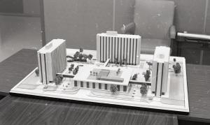 Model of Towers Complex with proposed third hall