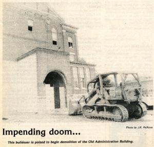 Administration building destruction