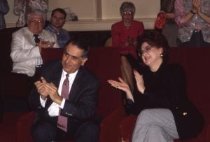 Photograph of President Curris and his wife Jo Hern Curris sitting at an event