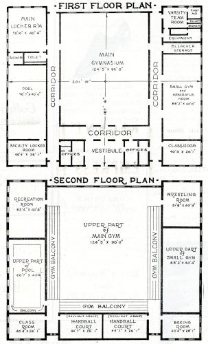 Floor plans for West Gymnasium