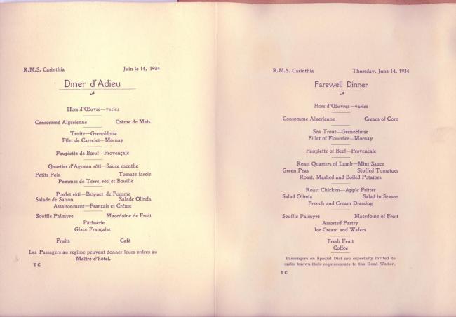 Carinthia menu