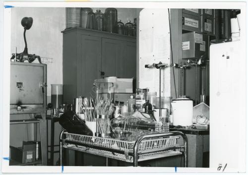 Photo of a storage area for instruments and materials used in the science labs